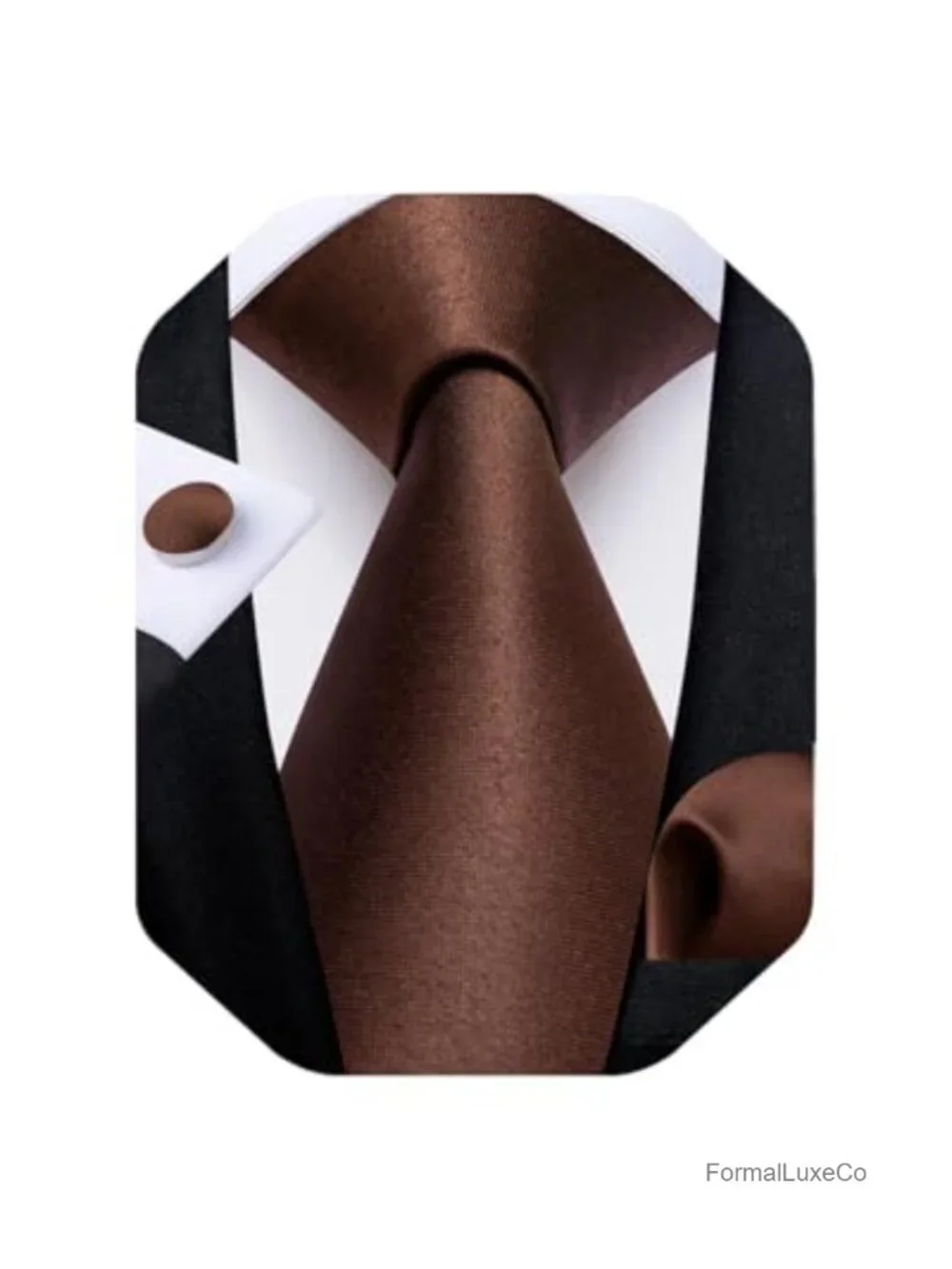 Silk Tie Set with Cufflinks and Pocket Square, Gift Set
